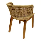 Milou pakoworld chair teak wood and pe rope in natural shade 59x65x73cm