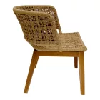 Milou pakoworld chair teak wood and pe rope in natural shade 59x65x73cm