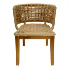 Milou pakoworld chair teak wood and pe rope in natural shade 59x65x73cm
