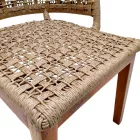 Milou pakoworld chair teak wood and pe rope in natural shade 59x65x73cm