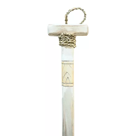 Wall decorative paddle Boon Inart mahogany wood in white-natural color 20χ3x120cm