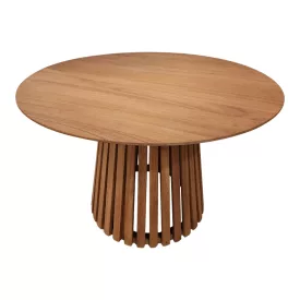   Kenda Ι pakoworld mindi wood table in natural shade D120x75cm