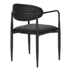 Armchair Kalone pakoworld pu in black color 56x55x78cm