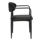 Armchair Kalone pakoworld pu in black color 56x55x78cm
