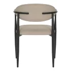 Armchair Kalone pakoworld pu in grey-beige color 56x55x78cm