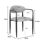 Armchair Kalone pakoworld pu in grey-beige color 56x55x78cm