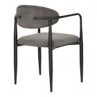 Armchair Kalone pakoworld fabric in antracite color 56x55x78cm