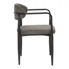 Armchair Kalone pakoworld fabric in antracite color 56x55x78cm