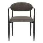 Armchair Kalone pakoworld fabric in antracite color 56x55x78cm