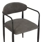 Armchair Kalone pakoworld fabric in antracite color 56x55x78cm