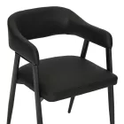 Armchair Sezan pakoworld pu in black color 56x55x78cm