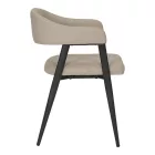 Armchair Sezan pakoworld pu in grey-beige color 56x55x78cm