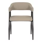 Armchair Sezan pakoworld pu in grey-beige color 56x55x78cm