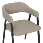 Armchair Sezan pakoworld pu in grey-beige color 56x55x78cm