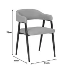 Armchair Sezan pakoworld fabric in anthracite color 56x55x78cm