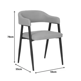   Armchair Sezan pakoworld fabric in anthracite color 56x55x78cm