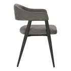 Armchair Sezan pakoworld fabric in anthracite color 56x55x78cm