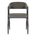 Armchair Sezan pakoworld fabric in anthracite color 56x55x78cm