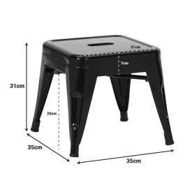 Stool Utopia pakoworld metal in black color 35x35x31cm