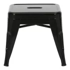 Stool Utopia pakoworld metal in black color 35x35x31cm