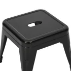 Stool Utopia pakoworld metal in black color 35x35x31cm