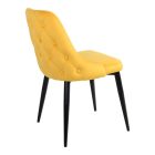 Zedna chair pakoworld yellow velvet with black metal legs 51x58x84cm