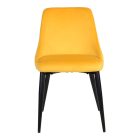 Zedna chair pakoworld yellow velvet with black metal legs 51x58x84cm