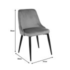 Zedna chair pakoworld yellow velvet with black metal legs 51x58x84cm