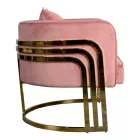 Roblu pakoworld armchair gold metal and velvet in rotten apple 72x77.4x70cm