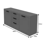 Doha pakoworld sideboard in white color 180x45x80.5cm