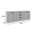 Doha pakoworld buffet in white color 210x45x80.5cm