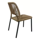 Aluminum chair Norture pakoworld stackable anthracite frame-natural rattan 46.5x63x82cm