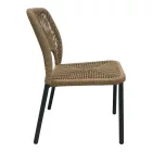 Aluminum chair Norture pakoworld stackable anthracite frame-natural rattan 46.5x63x82cm