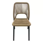 Aluminum chair Norture pakoworld stackable anthracite frame-natural rattan 46.5x63x82cm