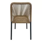 Aluminum chair Norture pakoworld stackable anthracite frame-natural rattan 46.5x63x82cm
