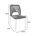 Aluminum chair Norture pakoworld stackable anthracite frame-natural rattan 46.5x63x82cm
