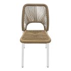 Aluminum chair Norture pakoworld stackable white frame-natural rattan 46.5x63x82cm