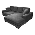 Reversible sofa Cornerdo pakoworld fabric in dark grey color 265x175x85cm
