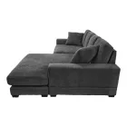 Reversible sofa Cornerdo pakoworld fabric in dark grey color 265x175x85cm