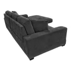 Reversible sofa Cornerdo pakoworld fabric in dark grey color 265x175x85cm