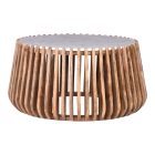 Coffee table Mable pakoworld mango wood in natural color and marble look surface D80x45cm