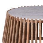 Coffee table Mable pakoworld mango wood in natural color and marble look surface D80x45cm