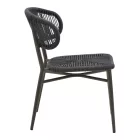 Aluminum-pe rattan chair Agus pakoworld stackable in black shade 55x63x77cm