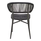 Aluminum-pe rattan chair Agus pakoworld stackable in black shade 55x63x77cm