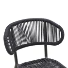 Aluminum-pe rattan chair Agus pakoworld stackable in black shade 55x63x77cm