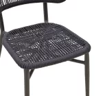 Aluminum-pe rattan chair Agus pakoworld stackable in black shade 55x63x77cm