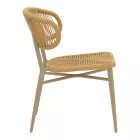 Aluminum brown-pe rattan chair Agus pakoworld stackable in brown shade 55x63x77cm