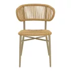 Aluminum brown-pe rattan chair Agus pakoworld stackable in brown shade 55x63x77cm