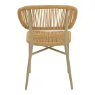 Aluminum brown-pe rattan chair Agus pakoworld stackable in brown shade 55x63x77cm