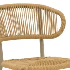 Aluminum brown-pe rattan chair Agus pakoworld stackable in brown shade 55x63x77cm